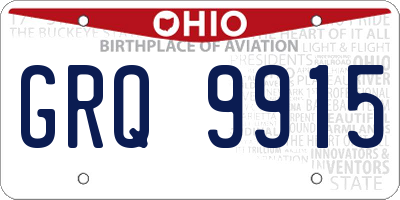 OH license plate GRQ9915