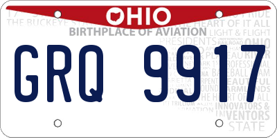 OH license plate GRQ9917