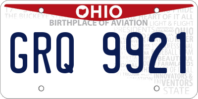 OH license plate GRQ9921