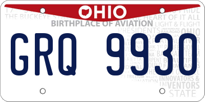 OH license plate GRQ9930