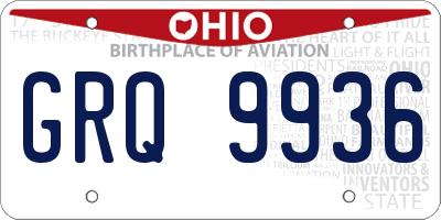 OH license plate GRQ9936