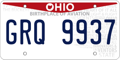 OH license plate GRQ9937