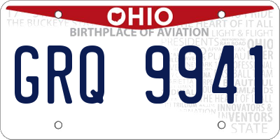 OH license plate GRQ9941