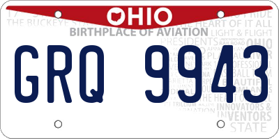 OH license plate GRQ9943