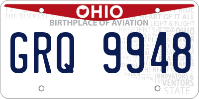 OH license plate GRQ9948