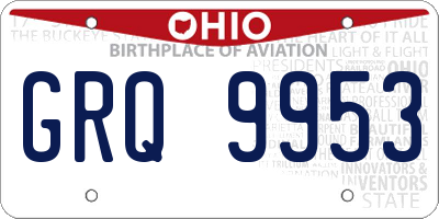 OH license plate GRQ9953