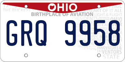 OH license plate GRQ9958