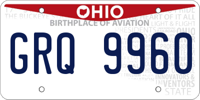 OH license plate GRQ9960