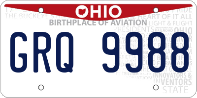 OH license plate GRQ9988