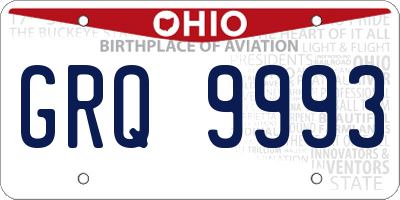 OH license plate GRQ9993