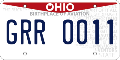 OH license plate GRR0011
