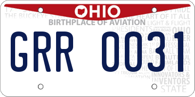 OH license plate GRR0031