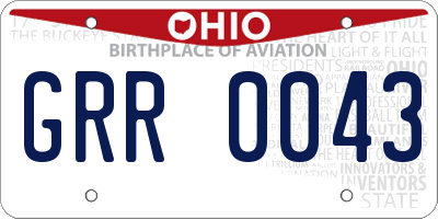 OH license plate GRR0043