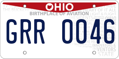 OH license plate GRR0046