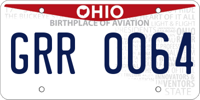 OH license plate GRR0064