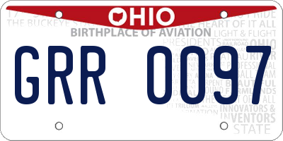 OH license plate GRR0097