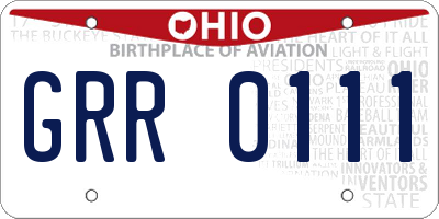 OH license plate GRR0111