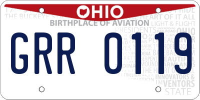 OH license plate GRR0119