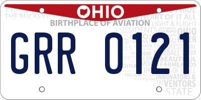OH license plate GRR0121