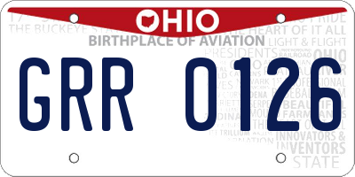 OH license plate GRR0126