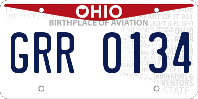 OH license plate GRR0134