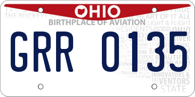 OH license plate GRR0135