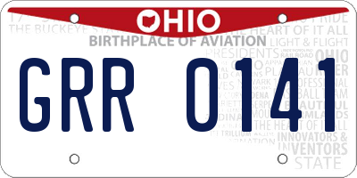 OH license plate GRR0141