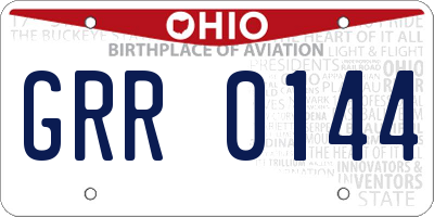 OH license plate GRR0144