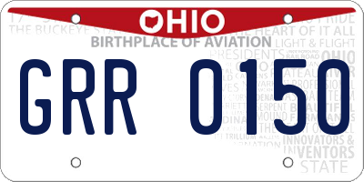 OH license plate GRR0150