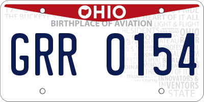 OH license plate GRR0154