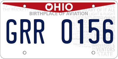 OH license plate GRR0156