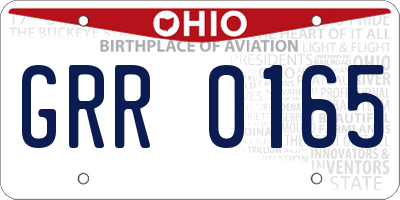 OH license plate GRR0165