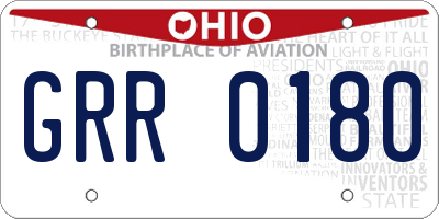 OH license plate GRR0180