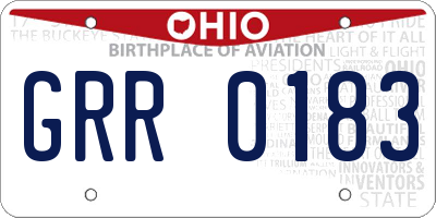 OH license plate GRR0183