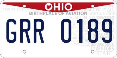 OH license plate GRR0189