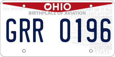 OH license plate GRR0196