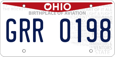 OH license plate GRR0198
