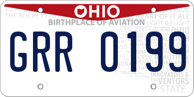 OH license plate GRR0199