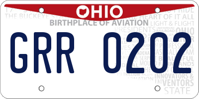 OH license plate GRR0202