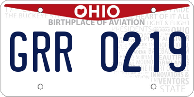 OH license plate GRR0219