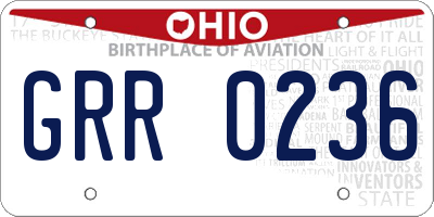 OH license plate GRR0236