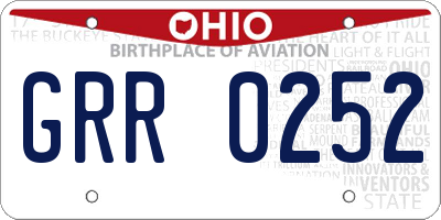 OH license plate GRR0252