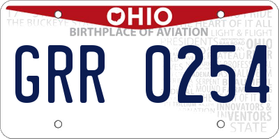 OH license plate GRR0254
