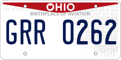 OH license plate GRR0262