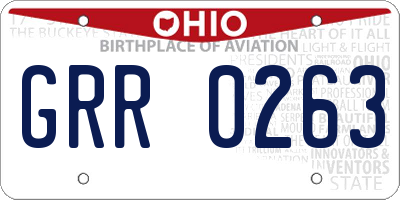 OH license plate GRR0263