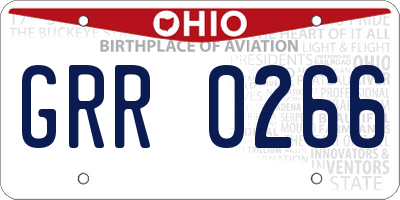 OH license plate GRR0266