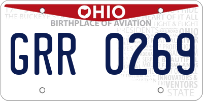 OH license plate GRR0269