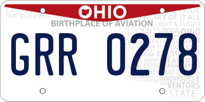 OH license plate GRR0278