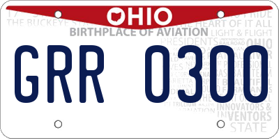 OH license plate GRR0300