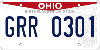 OH license plate GRR0301